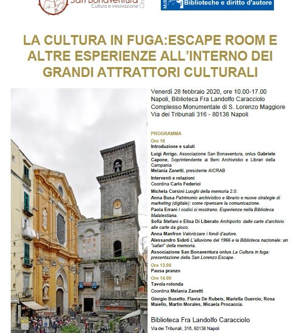 Venerdì 28 febbraio 2020 ore 10.00 Convegno “LA CULTURA IN FUGA”