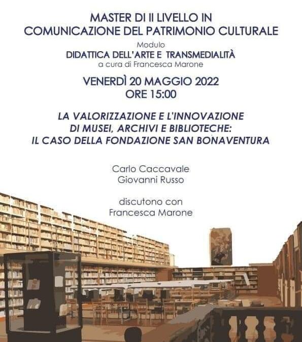 Master di I livello in “Comunicazione del Patrimonio Culturale”